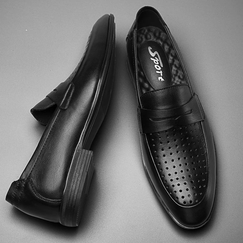 Italy Luxury Brand Fashion Men Casual Shoes Loafer Shoes Men Genuine Leather Slip-on Formal Shoes Moccasins Handmade Man Shoes