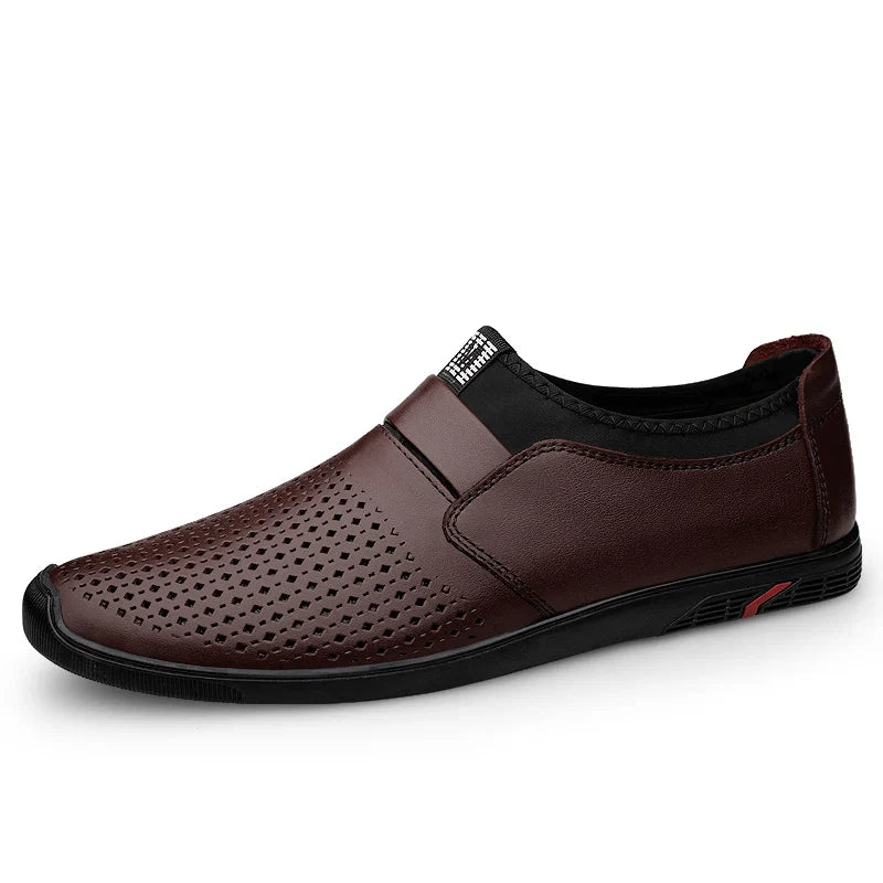 Upscale Genuine Leather Men Loafers Brown Black Cow Leather Penny Loafers Adult Office Career Mens Shoes Sneakers Driving Shoes