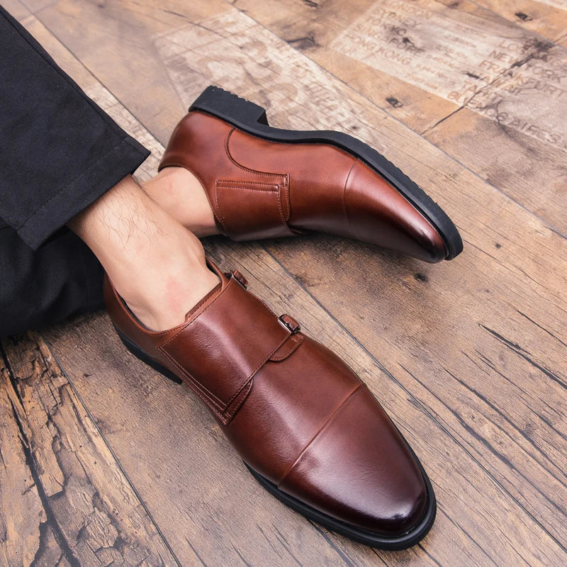 Men Oxfords Shoes Genuine Leather Luxury Men Dress Shoes Lace Up British Business Casual Shoes Men Wedding Shoes Chaussure Homme