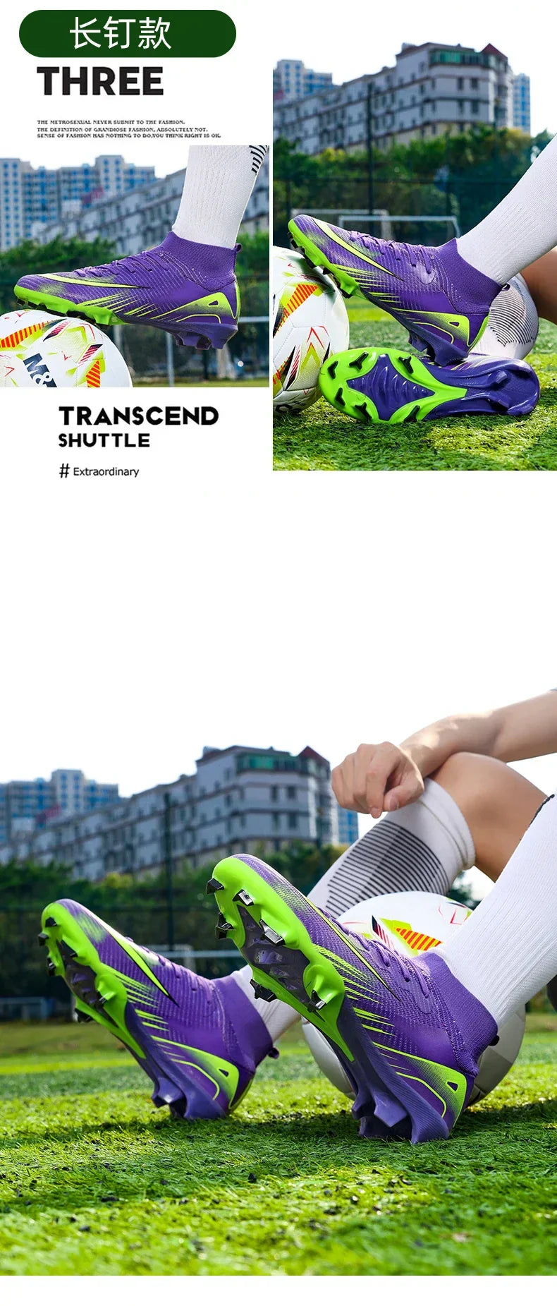 New Men Football Boots Training Shoes FG Ultralight Soccer Shoes Outdoor Drop Shipping Soccer Cleats Non-Slip Long Spikes