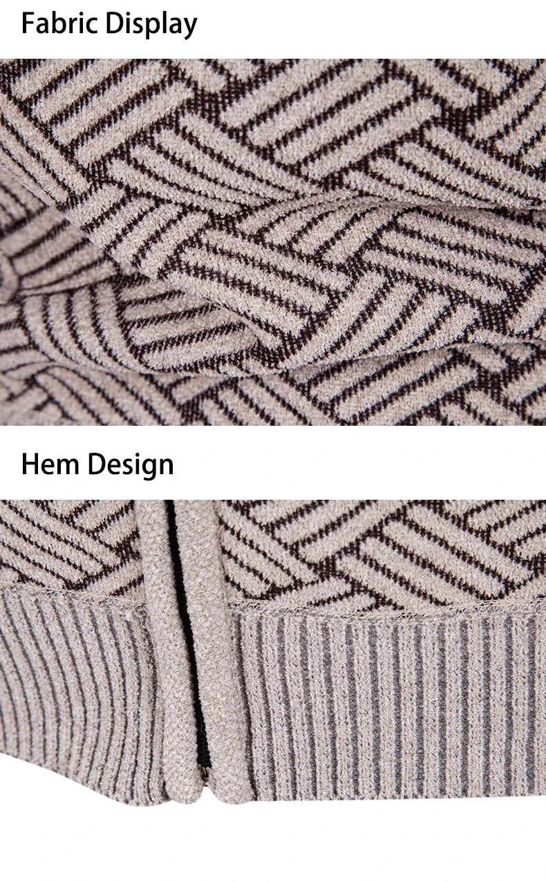 Mens Thickened Cardigan Full Zipper Fleeced Sweaters Knit Jackets Hooded Sweater Coat Autumn Winter Padded Clothes