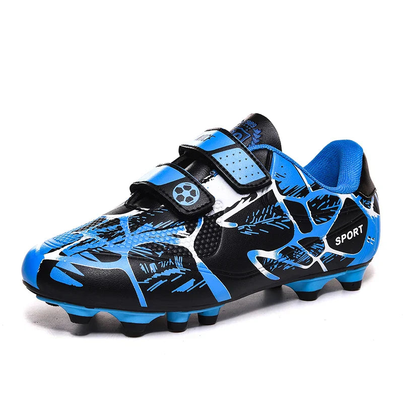 Kids Soccer Shoes HOOK&LOOP Football Sports Shoes Boy Outdoor Non-Slip Training Shoes Child Lightweight Children's Soccer Cleats