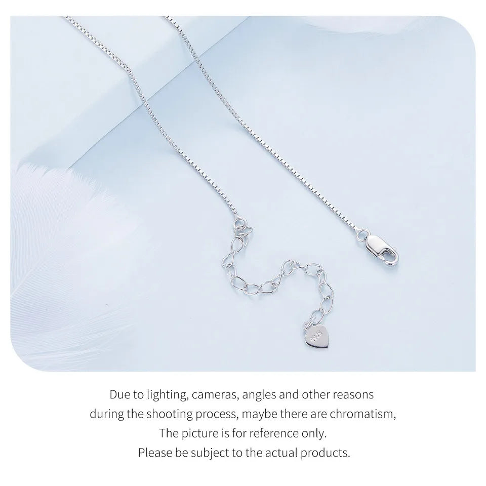 925 Sterling Silver Shining Zircon Pendant Necklace Double Layer Neck Chain for Women Engagement Wedding Fine Jewelry