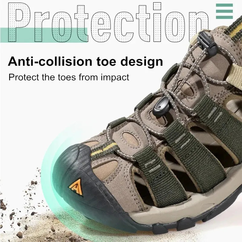 Summer Outdoor Sandals for Men Breathable Hiking Shoes Water Beach Mens Sandals Camping Climbing Aqua Sneaker HT-710445A
