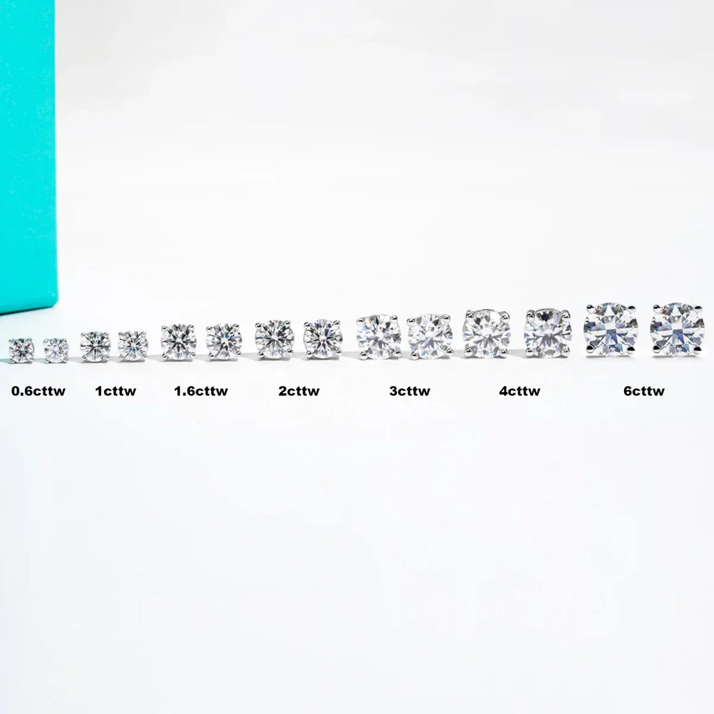 10k Gold 4/3/2/1.6/1/0.6ct Moissanite Stud Earrings For Women Real 10K Gold Post Anti-allergy Men Earrings Jewelry