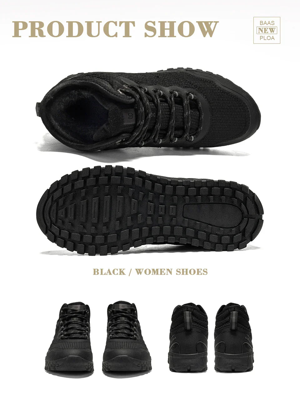 Winter Women Sneakers Plush Warm Snow Boots Non-Slip Waterproof Shoes Women Outdoor Boots Walking Shoes