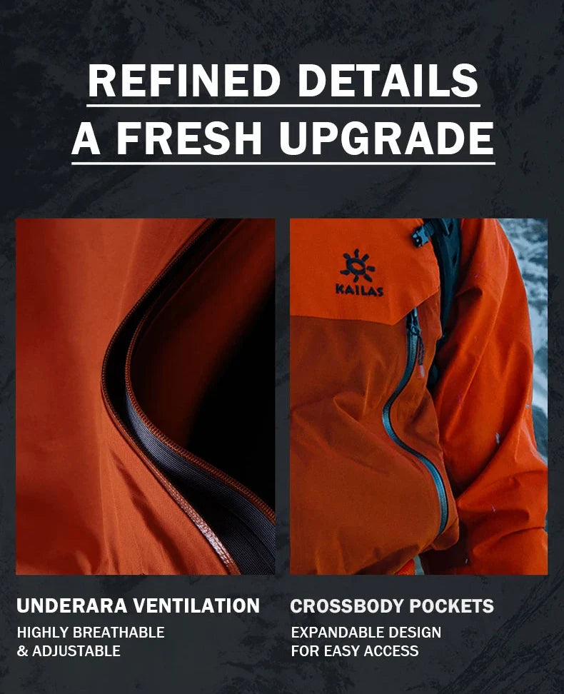 Mont-X Hard Shell Jacket GTX Rainstorm Waterproof Hooded Coats Outdoor Professional Mountaineering Jackets KG2441135