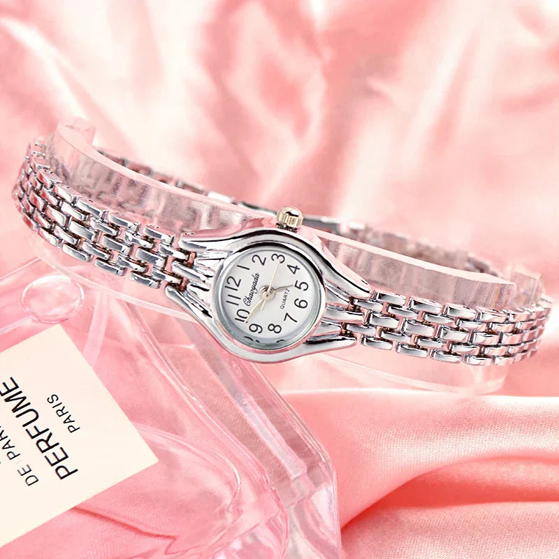 Ladies Gold Plated Watch Women Bracelet Quartz Wristwatch Girl Analog Feminino Relojes Hour Luxury Watches Elegant Casual Clock