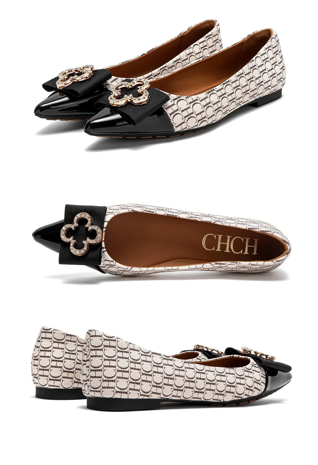 Flat Shoes 2025 Women's  New Pointed Shoes Bow Flat Shoes Woman Commuter