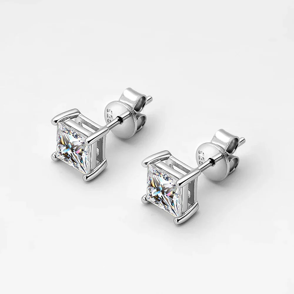 Real 1 Carat D Color Moissanite Stud Earrings For Women Top Quality 100% 925 Sterling Silver Sparkling Wedding Jewelry Hot