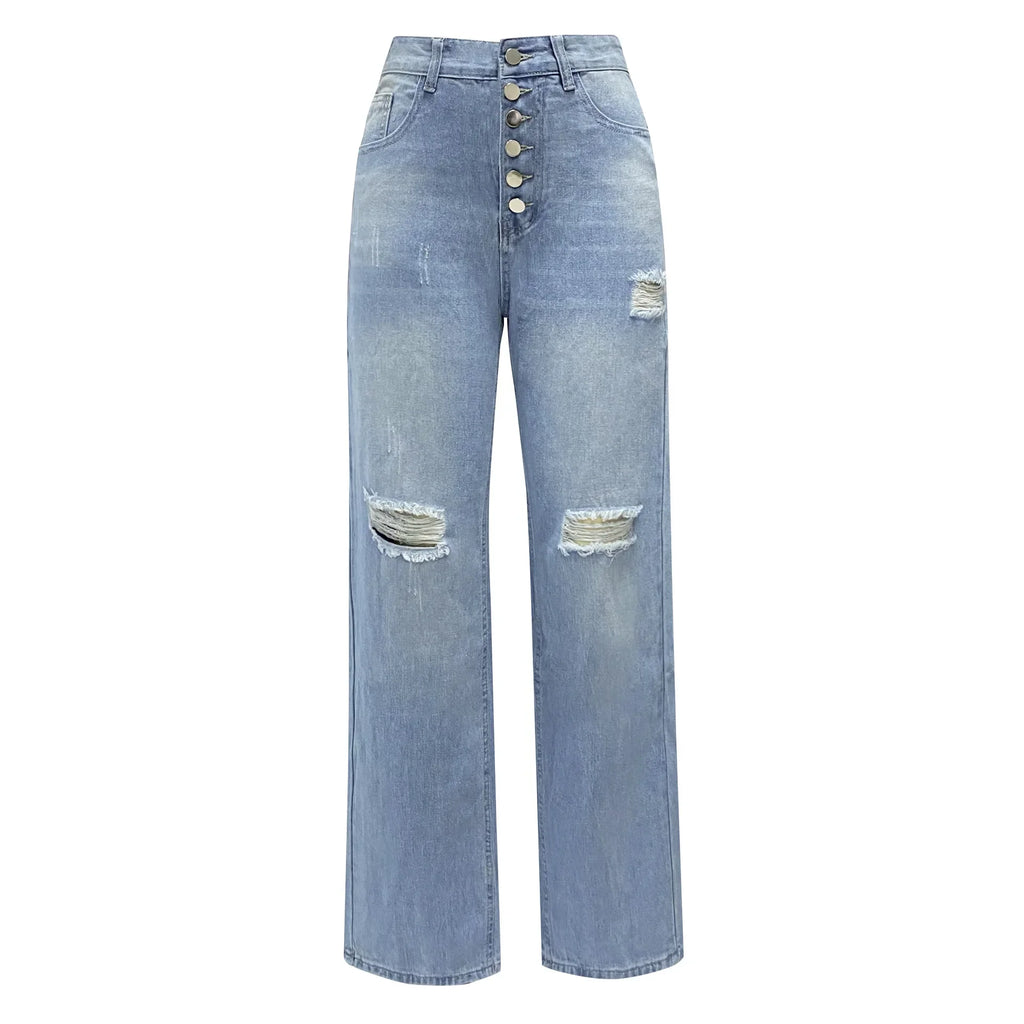 High Waist Mom Jeans Flare Pant