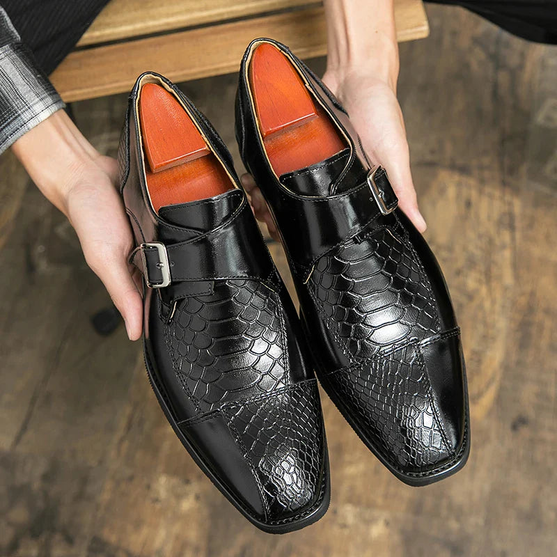 Leather Designer Brand Monks Snake Luxury Men Casual Office Business Man Loafers Mens Moccasins Driving Wedding Dress Male Shoes