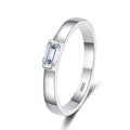 0.5ct 4x6mm Emerald Cut Moissanite Engagement Ring Women Bridal Proposal Rings S925 Sterling Silver Bands Wedding Band