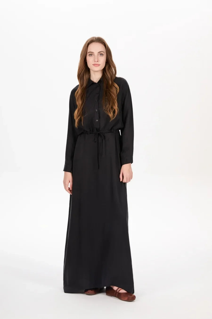 AW25 super soft high quality expensive cupro collection shirt + slip dress + skirt + print mockneck woman matching set