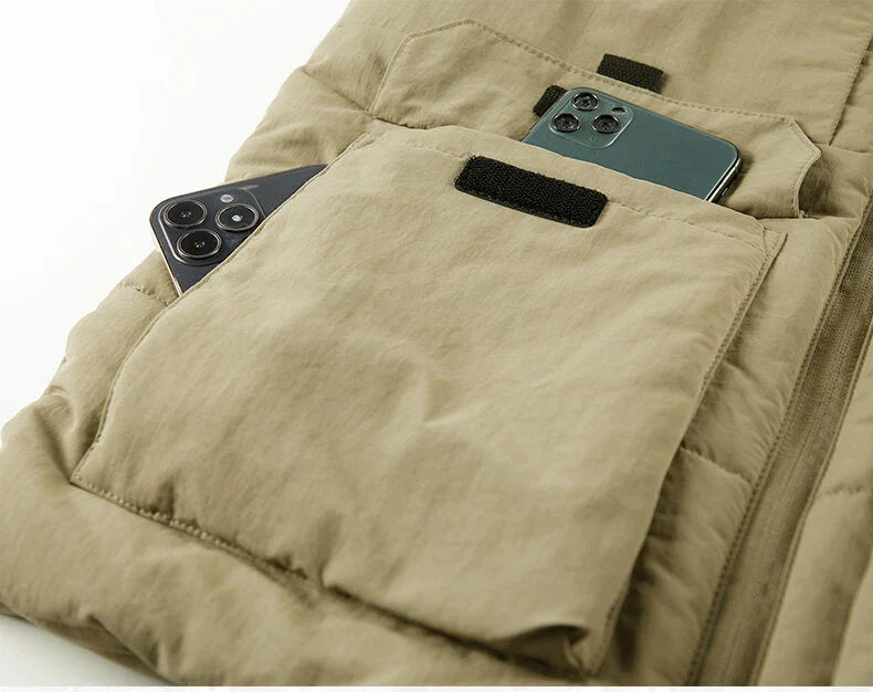 Men's Multi-Pocket Clothing Winter Vest Jackets Sleeveless Coat Fashion Large Size 6XL Male Warm Waistcoat Fleece Vest Men