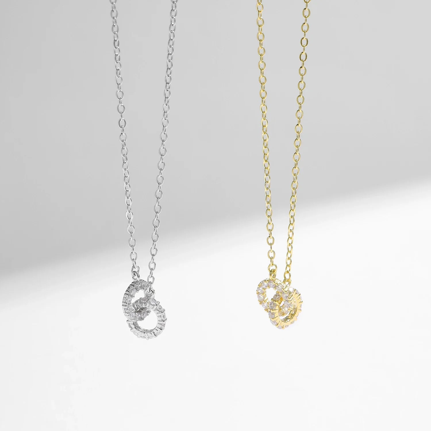 925 Sterling Silver Sparkling Circle Lock Fashion Pendant Necklaces Basic Daily Trendy Jewelry For Women Christmas Gifts
