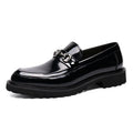 Men Luxury Loafers High Quality Metal Decorative Thick Soled Slip on Fashion Leather Shoes Business Formal Shoes Men Shoes