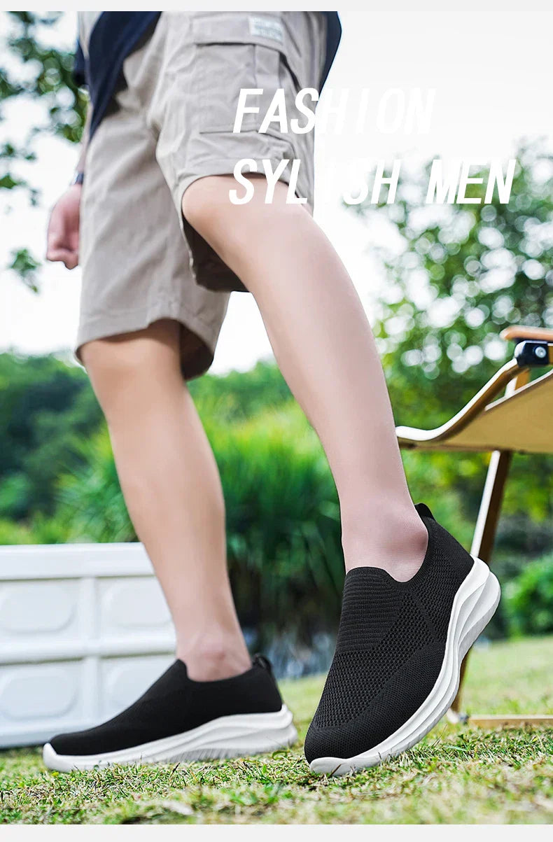 Men's Vulcanized Shoes Fashion Breathable Outdoor Mesh Casual Sneakers Lightweight Comfortable Men Tenis Masculino Walking Shoes