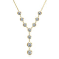 4mm&3mm Moissanite Pendent Necklace 925 Sterling Silver Fashion Sexy Y-Shaped Necklaces for Women 2025 Party Jewelry Gift
