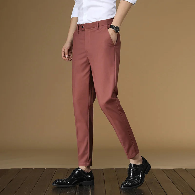 Men Flat Formal Office Wear Smart Business Official Mens Dress Trousers