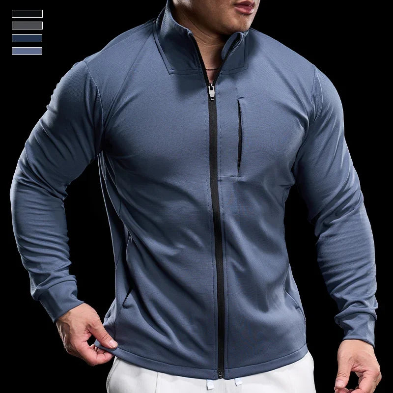 Men Running Jackets Gym Zipper Sport Jacke Jogging Training Quick-drying Fitness Sweatshirt Outdoor Casual Running Sportswear