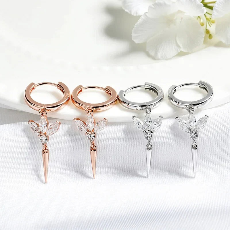 Test Passed 2.5*5mm All Moissanite Drop Earrings for Women Marquise Cut Valentine's Day Gifts 8 Gems 925 Sterling Silver