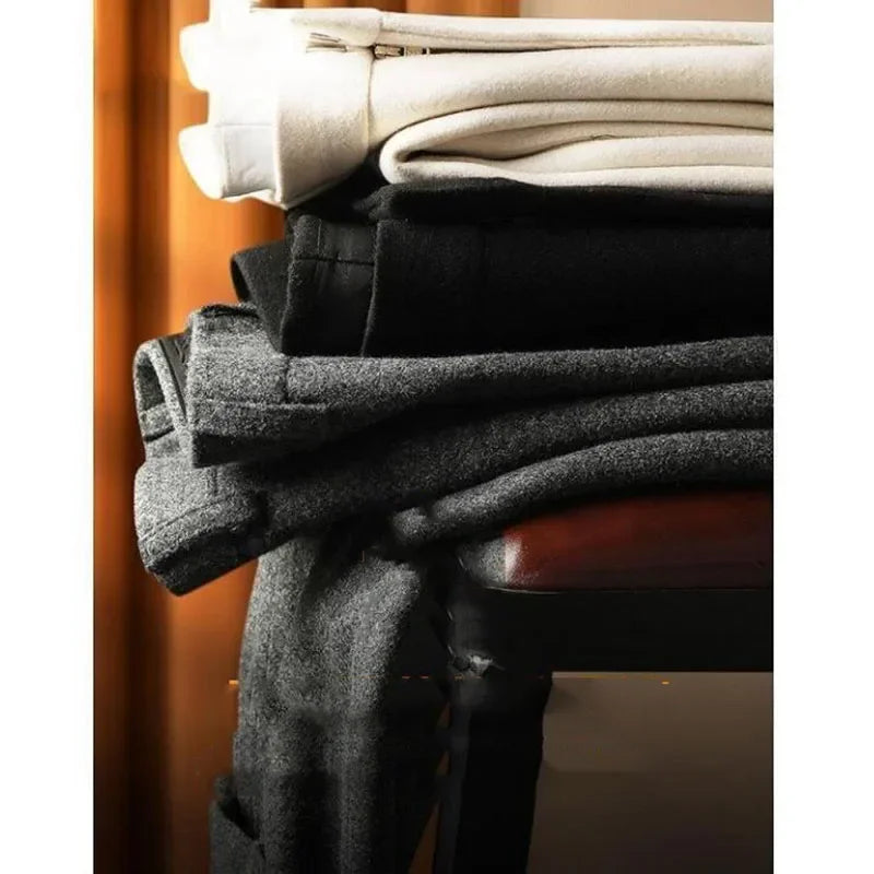 Men's Suit Pants Fashion Business Casual Woolen Suit Pants