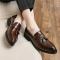 Casual Slip-On Wedding Shoes Men's Small Size Business Leather Shoes British Style Fashionable Loafers Polyurethane Upper Rubber