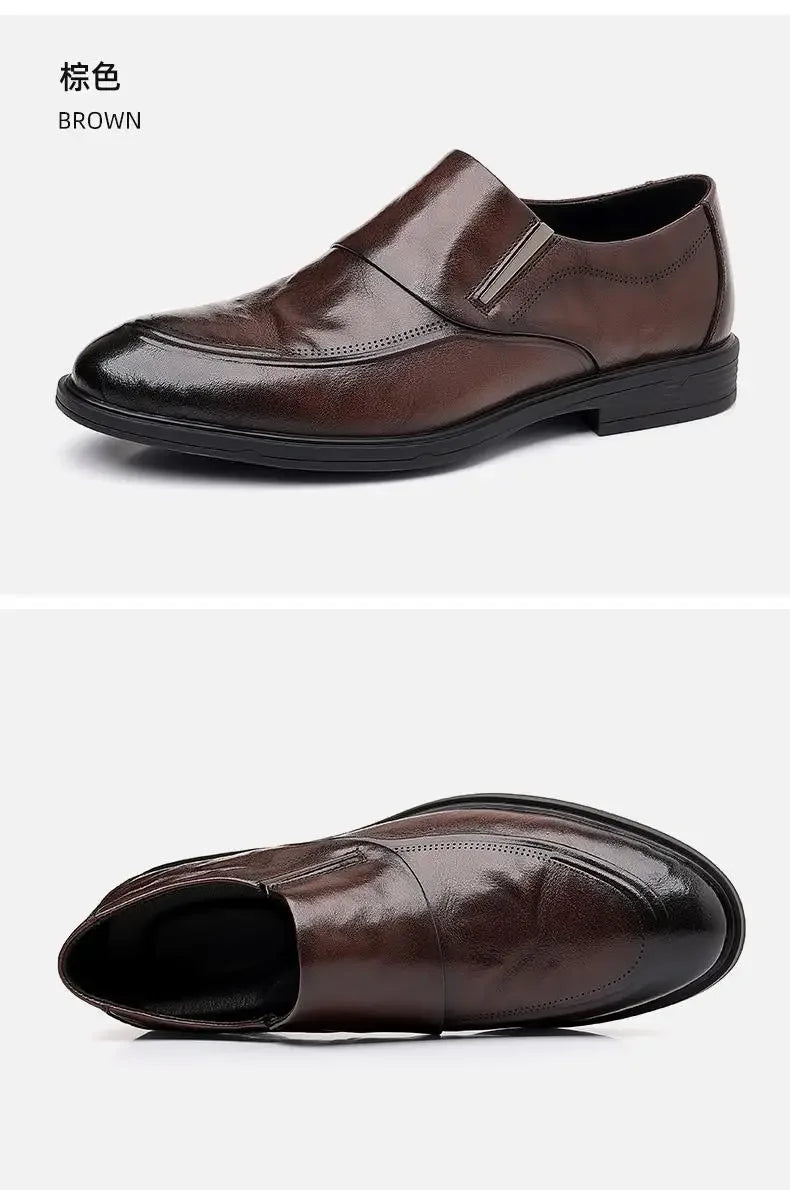 Luxury Brand Men Leather Formal Business Shoes Male Office Work Flat Shoes Oxford Breathable Party Wedding Anniversary Shoes