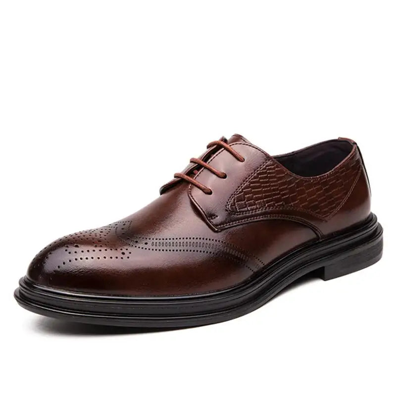 Men's Premium Leather Dress Shoes – Classic Lace-Up Formal Footwear for Business & Events