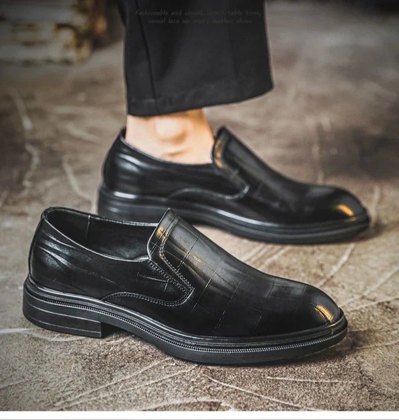 Retro Business Dress Derby Shoes for Men Spring Autumn New Designer Wedding Shoes Male Solid Color Cow Leather Shoes Man