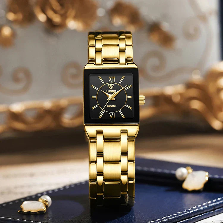 Luxury Golden Quartz Wristwatches For Female Girl Male Fashion 30m Waterproof Women Ladies Mens Watches Relogio Feminino