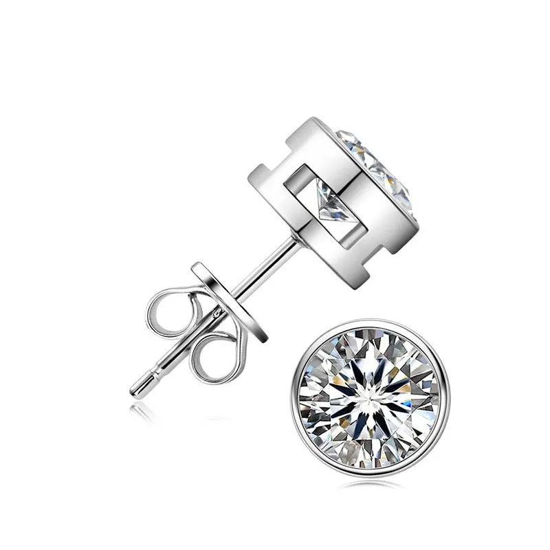 D Color Moissanite Earrings for Women Men Lab Grown Diamond Ear Studs 925 Sterling Silver Fine Jewelry Gift