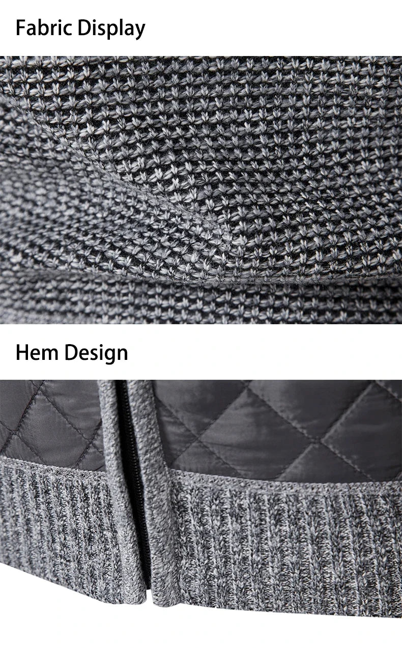 Autumn Winter Sweater Men's Loose Cardigan New Cold High Neck Jumpers Patchworked Windbreaker Casual Jackets