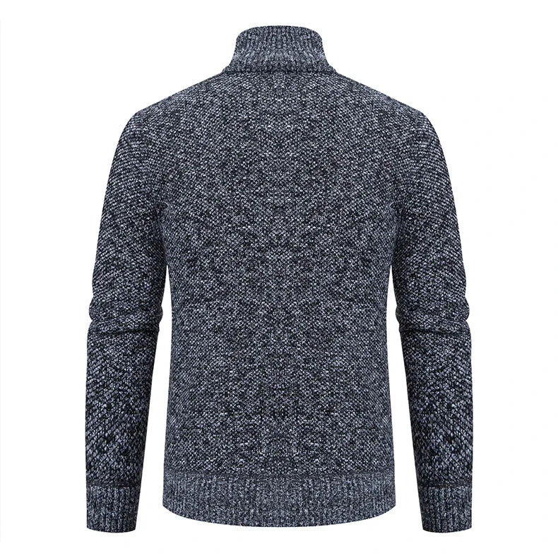 Men's Knit Cardigan Autumn Winter Sweater Coat Man Clothes Brown Blue Luxury Brand Button Fleece Lined Male Knitting Jackets