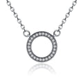 925 Sterling Silver Hearts of Brand Clear Zircon Round Shape Pendant Necklace for Women Party Fine Jewelry 17.71'' PSN010