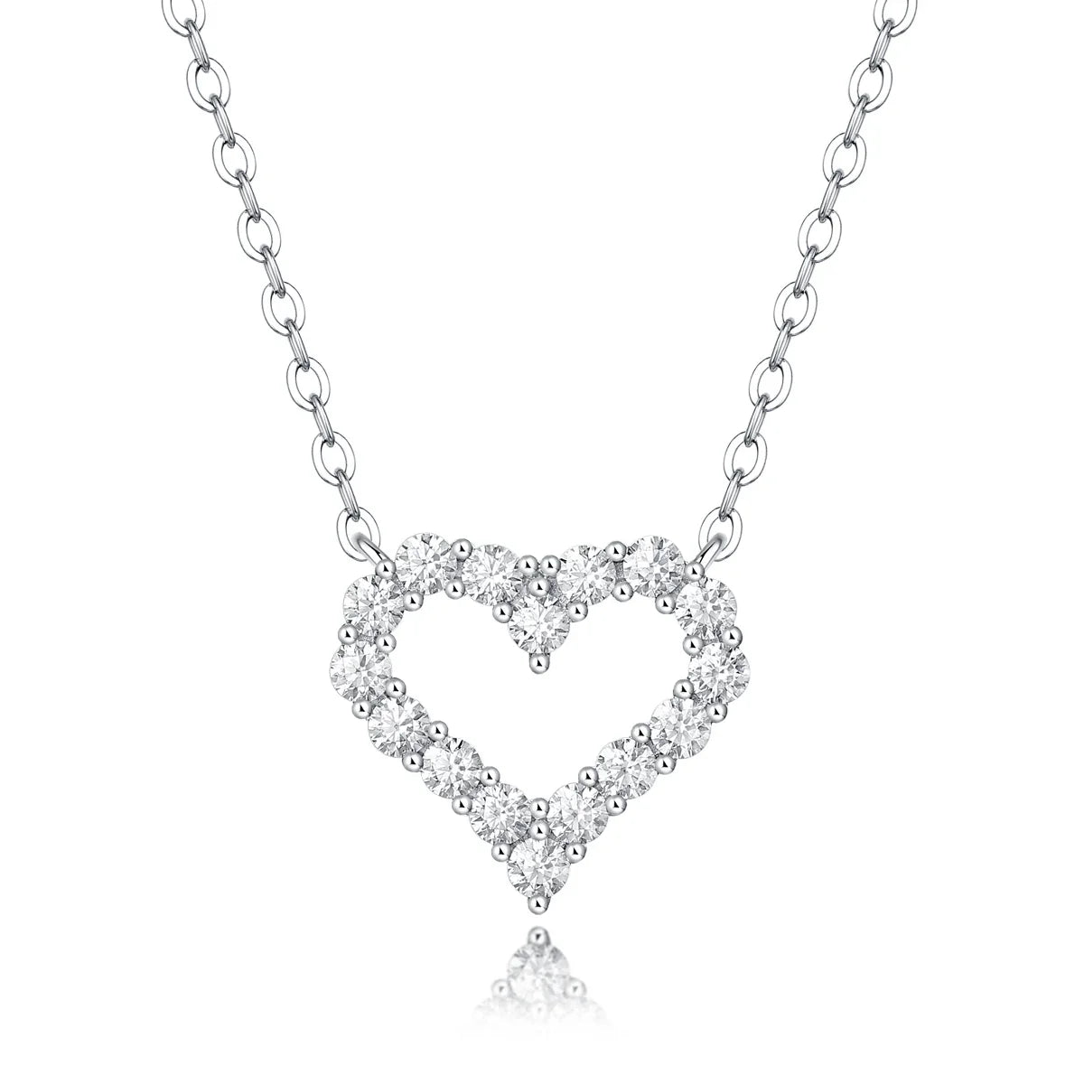 Korean Fashion Heart Shaped Moissanite Pendant Necklace for Women S925 Silver Diamond Clavicle Chain Birthday Party Jewelry Gift