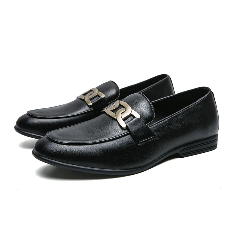 Italian Fashion Leather Shoes Moccasins For Men Casual Man Shoe Business Male Formal Pointed Fashion Wedding Black Skin