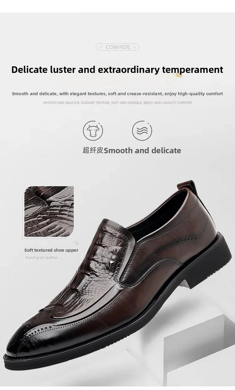 Leather Shoes For Man Genuine Leather Casual Shoes Fashion Business Oxford Shoes High Quality Designer Work Shoes