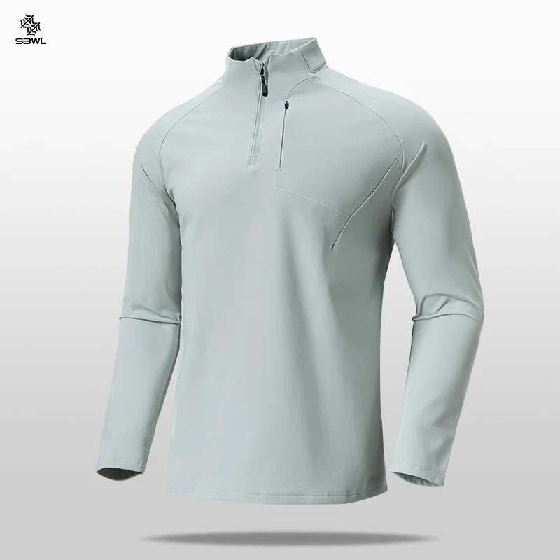 Autumn/Winter New Men's Outdoor Sports With a Base Shirt Running Skiing Mountaineering Fitness Sports Long Sleeve T-Shirt