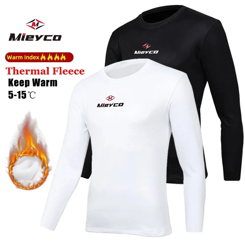 Winter Men Thermal Underwear Jersey Soft Cotton Fleece-lined Warm Panels Long Winter Fleece Thermo Clothing Jerseys Sport