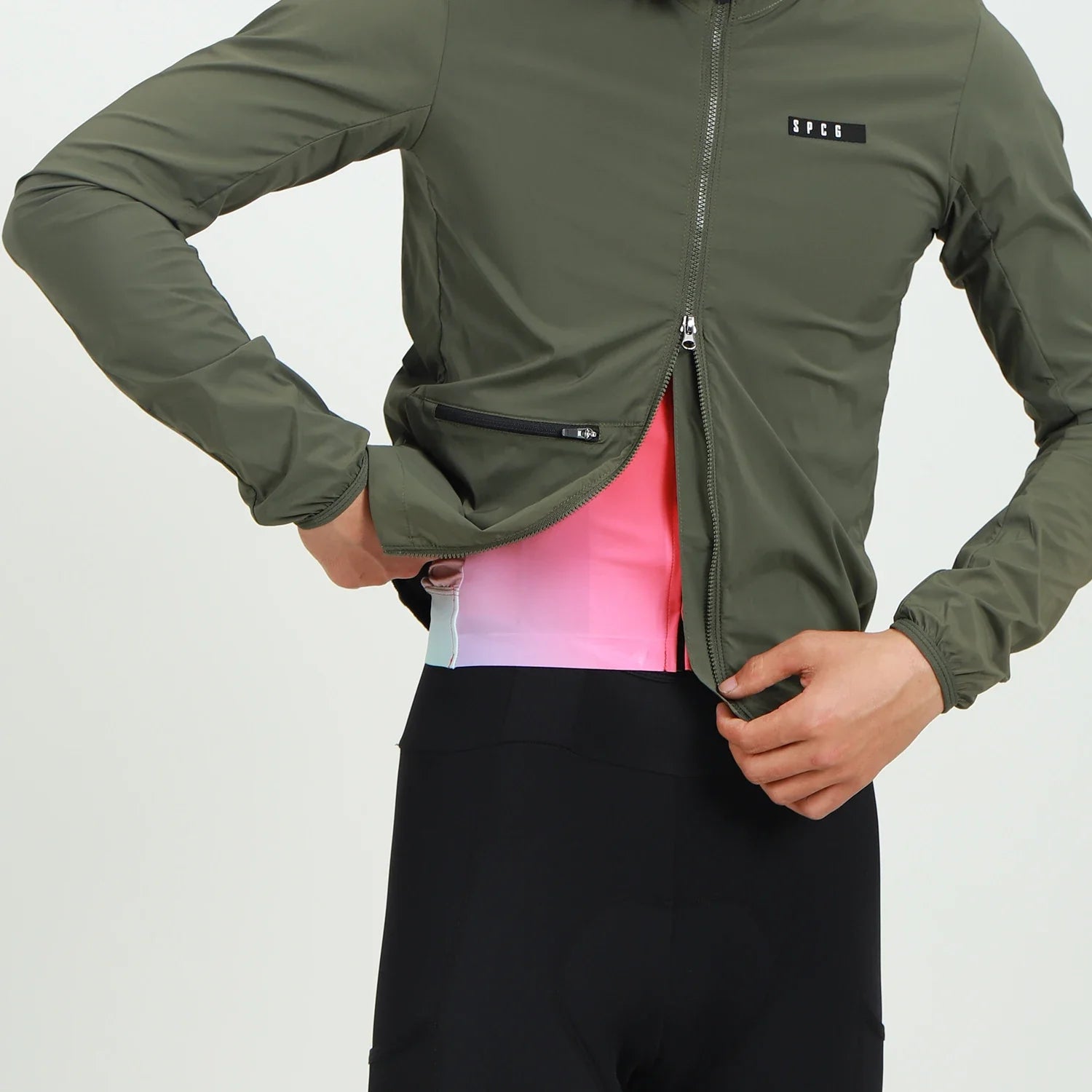 2024 New Season PRO Lightweight Windproof Cycling Jacket Road bike Wind Jacket Stretch Fabric With Zipper pocket PINK
