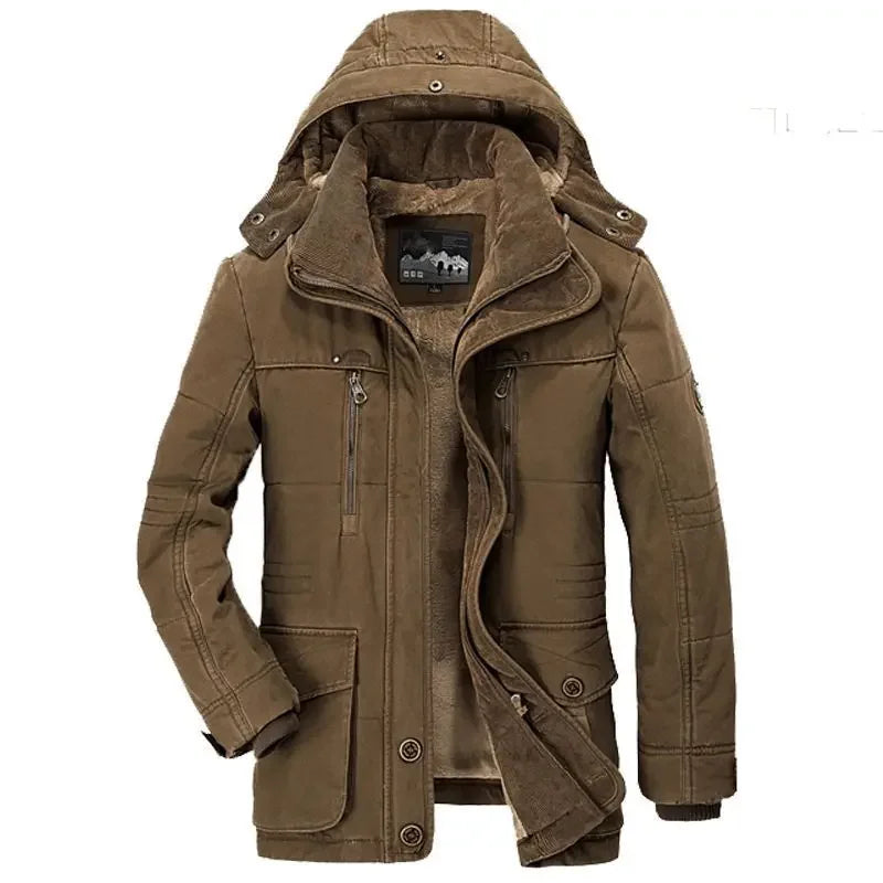 Winter Mens Jacket High-quality Long Thicken Warm Hooded Parka Coats Male Fit Multi-pocket Casual Cargo Jackets 7XL Men Clothing