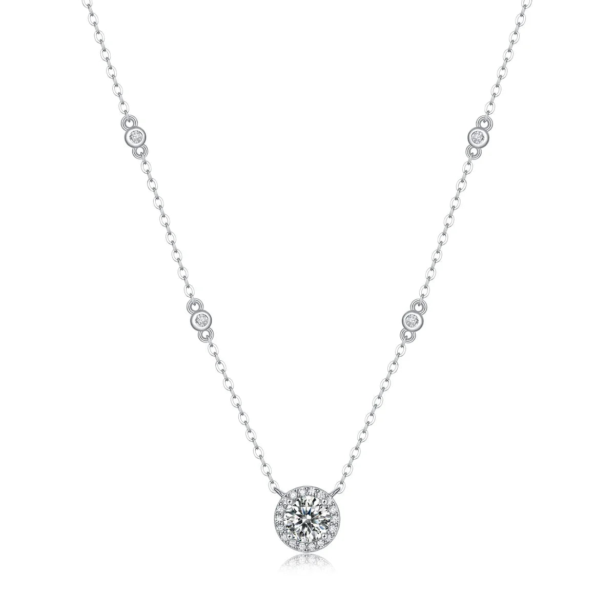 Certified 1CT Moissanite Necklace for Women D Color Lab Created Diamond 925 Silver Chains Original Certified Jewelry With GRR