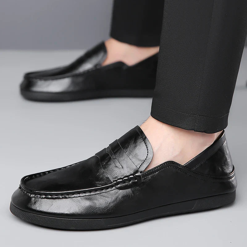 Genuine Leather Men Loafers Comfortable Mens Casual Shoes Luxury Brand Man Formal Dress Shoes Breathable Slip on Boat Shoes