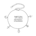 925 Sterling Silver Cross Amulet Bracelet Hand of Fatima Pendant Link Chain Adjustable for Women Birthday Lucky Gift