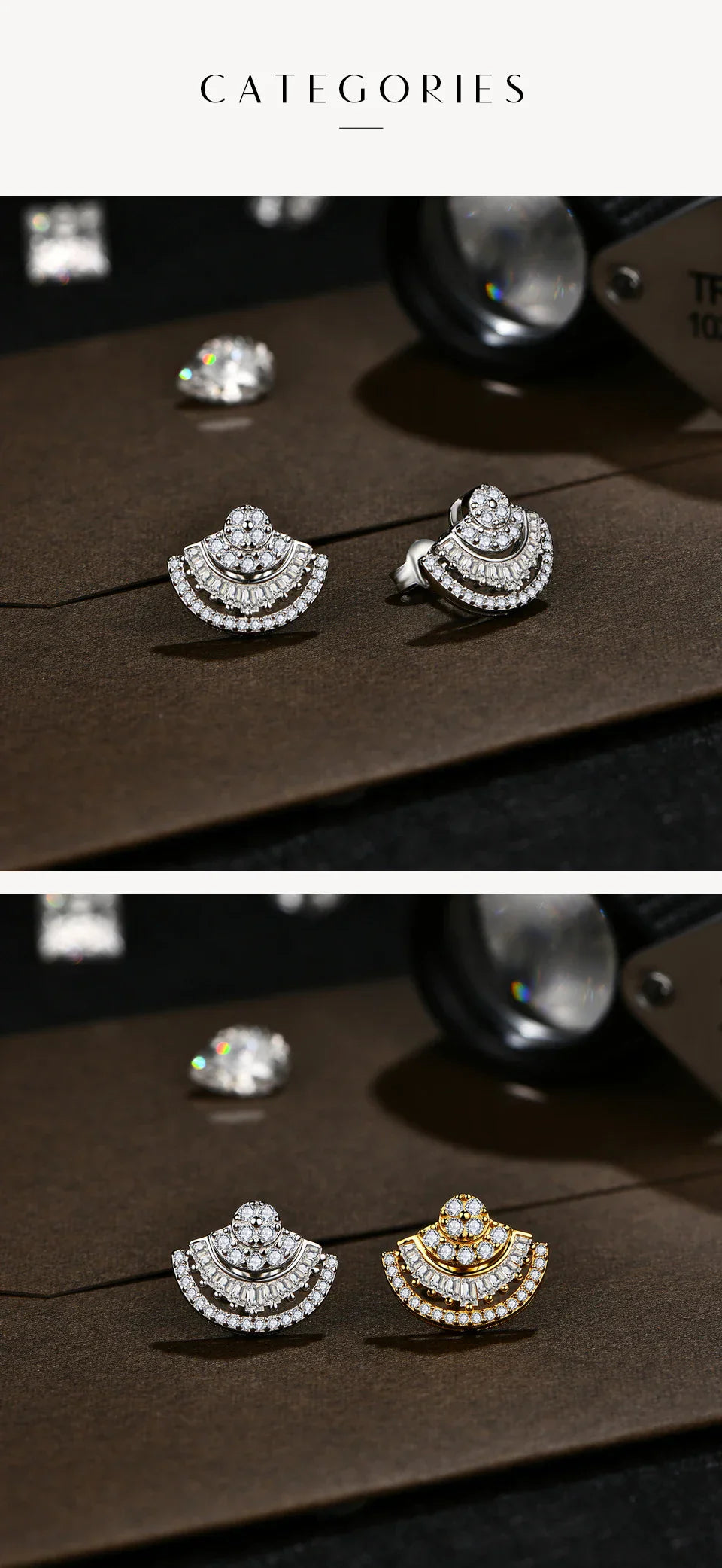Luxury D VVS1 Color Moissanite Sector Earrings For Women Top Quality 100% 925 Sterling Silver Engagement Wedding Gift