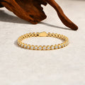 Round Cut 3mm Moissanite Tennis Bracelet 925 Sterling Silver Gold Plated Women Men's Bracelet Engagement Luxury Jewelry
