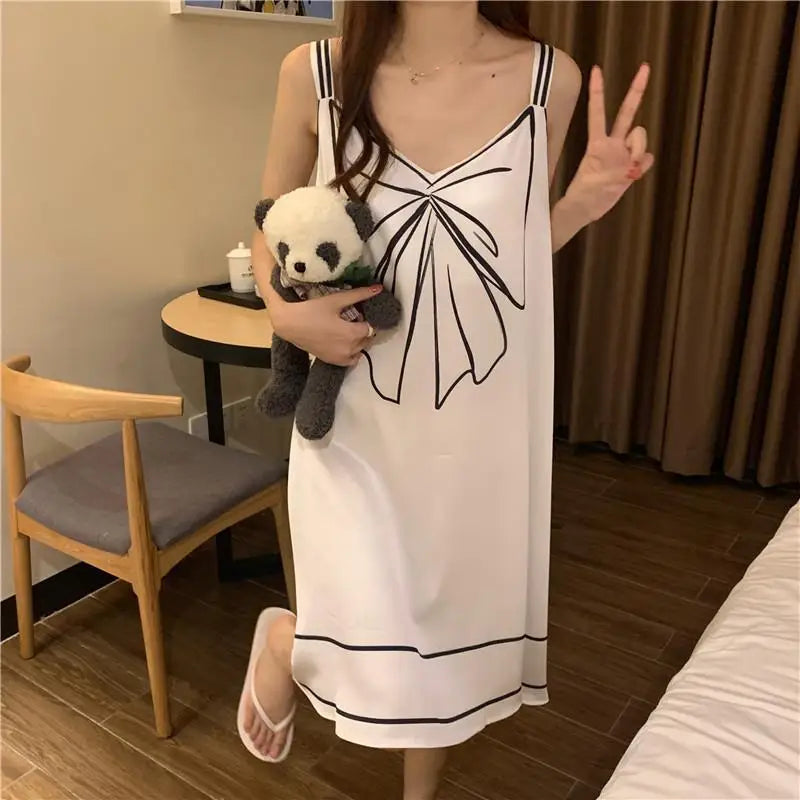 Sexy Sleeveless Printing Loose Mini Dress Women Clothing New Thin All-match Youth Elegant Dresses Fashion Temperament Summer