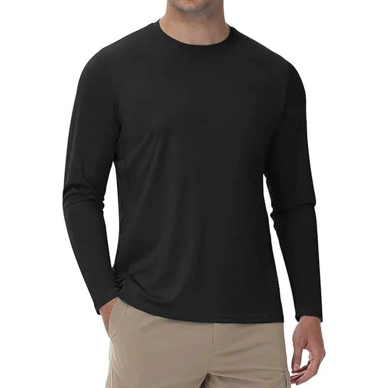 Men's UPF 50+ Sun Protection Shirts Long Sleeve UV Swim Shirt Fishing Hiking Running Rash Guard Quick Dry Lightweight